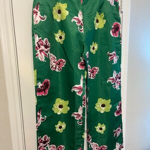 Floral Green Pants - never worn